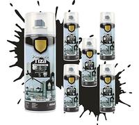Etrexonline Pintura en Spray Ultra Mate a la Tiza, Chalk Paint Spray, Ideal para Metal,Madera y Cerámica, Acabado de Estilo Vintage - Colores Negro Puro (400ml, 6 Unidades)