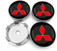 ETRFUNB 4 Piezas Coche Tapacubos para Mitsubishi Colt Z30 2004-2012 60mm, Centro de Rueda Tapas de Rueda Cubos de Bujes con Logotipo Tapas Centrales,A