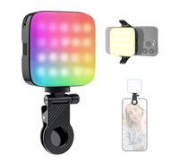 ETROBOT Luz RGB para cámara, 96 LED para Selfies, 13 Modos, Recargable con Clip para teléfono, portátil o cámara. Ideal para Maquillaje, Youtube, TikTok, transmisión en Vivo, fotografía y Vlogs.