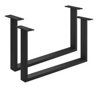 ETSI - Patín para Mesa de café (600 mm, Acero con Recubrimiento de Polvo Estructurado, RAL 9005, con Deslizador Ajustable, 2 Unidades)