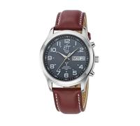 ETT Eco Tech Time - Reloj analógico con Radio pilotado Solar para Hombre con Correa de Cuero EGS-11251-22L, Correa