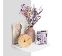 etterr | Balda esquinera metálica Flotante de Pared para salón, Cocina, baño y Entrada • Estantería de Esquina Invisible para Plantas y Libros • Repisa rinconera de Metal Minimalista para recibidor