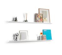 etterr | Balda Metálica para Cuadros 113 cm Flotante • Repisa Invisible para Marcos de Fotos, Láminas y Libros • Estantería Estrecha • Estante de Pared Galería en Salón Cocina Baño y Recibidor Pasillo