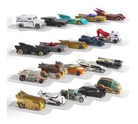 etterr | Estante de Pared para Coches 1:64 Compatible con Hot Wheels y Matchbox | Acero 33 × 10 cm | Expositor Flotante sin Taladro | Fabricado en Europa (4 Unidades Blanco, 5 Coches)