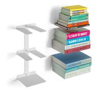 etterr Estanteria para Libros de Pared. Estanterias almacenaje metálica, Decoracion hogar, Baldas Pared, Decoracion habitacion, Estanteria Blanca, Cocina, baño. (2, Blanco)