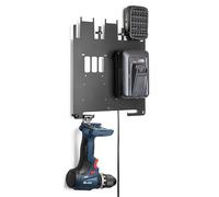 etterr • Soporte Metálico de Pared para Baterías y Cargadores Bosch Home & Garden 18V • Compatible con AL 1880 CV, 1830 CV y 18V-44 • Estación de Carga • Panel de Herramientas y Colgador de Taladro