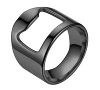 ETUCYNG Abrebotellas de anillo, anillo de abridor de bar, Anillo de barman de acero titanio, Abrebotellas de cerveza portátil elegante, abridor de botellas de dedo de herramienta de barra de cerveza