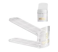 ETUCYNG Apilador de zapatos, ahorro de espacio, zapatero apilable, ahorro de espacio, doble capa, soporte transparente para zapatos, organización eficiente del armario