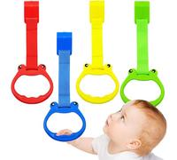 ETUCYNG Barra de piloto de bebé, Playpen Pull Up Anillos, 4 piezas de caricatura inodoro anillos de extracción seguros, Accesorios de Playpen ergonómicos, muebles de guardería, ropa de cama y