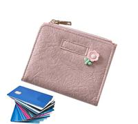 ETUCYNG Billetera Mujer,Cartera Bifold Mujer,Portatarjetas de crédito de dos persianas con bolsillo con cremallera, Billfold Cartera | Portatarjetas de gran capacidad con ventana de identificación