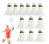 ETUCYNG Bola de bádminton, pluma de bádminton - Volante de plumas de bola de entrenamiento de bádminton de 12 piezas, bolas de bádminton estables para entrenamiento de golpes y entrenamiento de