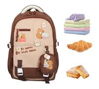 ETUCYNG Bolsa Escolar Capybara | Mochila de Viaje Lindo Diseño Niño para Niñas - Luz Escolar Escuela Suministros para Salida Viaje Excursión, caqui, Se référer au descriptif