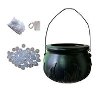 ETUCYNG Caldera de Halloween | Olla de Bruja para Halloween,Accesorio de decoración Portabonos para el hogar, cocina, porche, jardín, fiestas, eventos al aire libre