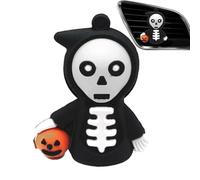 ETUCYNG Clips de ventilación de esqueleto, clips de ventilación de cráneo para coche, cráneo de terror, pinza de perfume, difusor de aire para coche, clip de salida de aire, decoración de Halloween