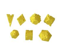 ETUCYNG Dados de juego, 7 piezas Dados Queso, Juguete Interactivo Impresión 3D para Aprendizaje Matemáticas Juego de Rol Toma de Decisiones Fiesta Viaje Aula