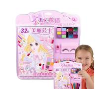 ETUCYNG Juego de vestir, libro de juego de maquillaje, kit de manualidades de arte cosmético, libro de pintura de disfraces de , libro de actividades de maquillaje de fantasía de papel para
