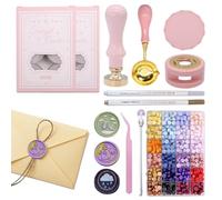 ETUCYNG Kit de sellado de letras de, herramienta de cuchara de fusión de sellos, cuentas de coloridas para sellar cartas, hacer tarjetas de sobre, cuchara de sellado