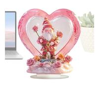 ETUCYNG Letrero acrílico con Forma de corazón Rosa en 2D para el día de San Valentín, Creativo de con diseño de Flores para escritorios, mesitas de Noche