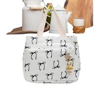 ETUCYNG Lonchera con lazo de 26 x 15 x 21 cm, bolsa de almuerzo de para mujer, diseño de lazo azul con estilo preparado, ligera, aislada para mantener la comida , ideal para el