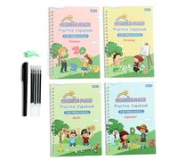 ETUCYNG Manual, libros de trabajo de escritura a mano, 4 libros de ejercicios de escritura a mano, juego de aprendizaje de caligrafía, seguimiento de letras ranuradas con accesorios para niños a