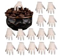 ETUCYNG Mini manos espeluznantes de Halloween, manos de esqueleto humano falsas para Halloween, zombies, fiestas, terror, accesorios espeluznantes, 15 piezas, figura en miniatura para pantalla de mesa