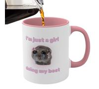 ETUCYNG Taza de café de hámster triste de hámster, taza de cerámica con forma de hámster triste | Divertida taza de 350 ml de capacidad para mañanas riendo, tazas de café que harán reír a todos