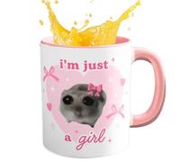 ETUCYNG Taza de hámster, taza de hámster triste - Taza de cerámica Hamster Bowtie, divertida taza de 350 ml de capacidad para mañanas riendo, tazas de café que hacen reír a todos, para