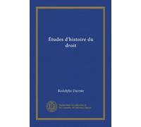 Études d'histoire du droit