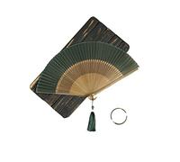 ETUELNOPT Abanico chino plegable, Abanico de mano plegable seda for fiesta, baile, boda, Hanfu, Multicolor, 21cm(Style 1)