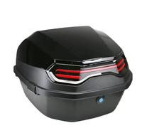 ETUELNOPT Alforjas para Moto, Caja Trasera for Motocicleta, Maletero for Scooter, ABS PP, Funda sólida for Almacenamiento Completo de Casco, Multicolor(Bright Black)