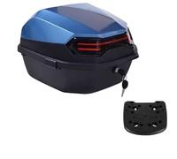 ETUELNOPT Alforjas para Moto, Caja Trasera for Motocicleta y Scooter. Almacenamiento de Bloqueo. Estuche Respaldo Blando Multicolor(Blue a and Floor)
