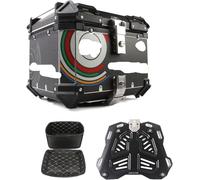 ETUELNOPT Alforjas para Moto, Motocicleta. Caja Trasera de Bloqueo con Sistema liberación rápida Aluminio Box Black 28-100L(E 36L)