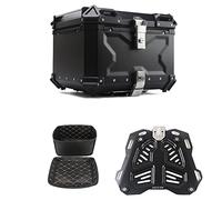 ETUELNOPT Alforjas para Moto, Motocicleta. Caja Trasera de Bloqueo con Sistema liberación rápida Aluminio Box Black 28-100L(C 65L)