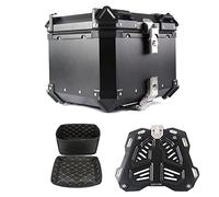 ETUELNOPT Alforjas para Moto, Motocicleta. Caja Trasera de Bloqueo con Sistema liberación rápida Aluminio Box Black 28-100L(A 65L)