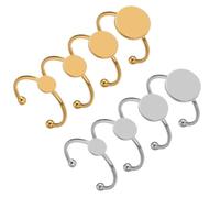 ETUELNOPT Anillos en bruto, Anillos de bisel acero inoxidable en blanco for hacer joyas, multicolor, 6-12 mm, 40 piezas(Gold color,Fit 8mm)