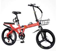 ETUELNOPT Bicicleta Plegable Urbana, Bicicleta Plegable 7 Velocidades Freno De Disco Acero Al Carbono Multicolor 16-22 Pulgadas(C,16in)