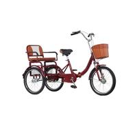 ETUELNOPT Bicicleta Plegable Urbana, Triciclo Adulto Plegable 20 Pulgadas Multicolor(Wine Red)