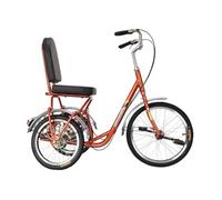 ETUELNOPT Bicicleta Plegable Urbana, Triciclo Adulto Plegable sin Cadena de una Sola Velocidad y 3 Ruedas, Cesta la Compra for Personas Mayores, Multicolor(Orange)