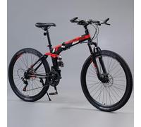 ETUELNOPT Bicicleta Plegable Urbana, Velocidad Unisex 21-30 del Adulto Marco de Acero Carbono la Bicicleta montaña Plegable 26 Pulgadas(A,24speed)