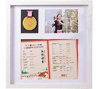 ETUELNOPT Caja de Almacenamiento de medallas para, Medallas Militares multicoloras de los Deportes tamaños la Vitrina Medalla Madera sólida(White,20 Inches (5 Frames 1 Medal))