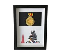 ETUELNOPT Caja de Almacenamiento de medallas para, Tamaños múltiples Multicolores de la Vitrina Medalla Madera sólida for los Deportes y Las medallas Militares(Black,7 Inches (1 Medal))