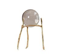 ETUELNOPT Decoración con Cuentas de Cristal, Bola de Cristal Blanca con Soporte latón, 2 Estilos for decoración del hogar, adivino(B)