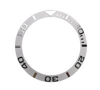 ETUELNOPT Reloj Bisel cerámico Anillo de inserción, Inserto de Bisel Reloj cerámica, Escala Redonda Multicolor 38mm OD 30,7mm ID for Hombre 40mm(Silver)