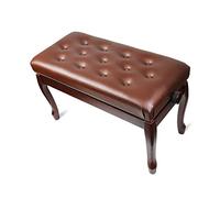 ETUELNOPT Taburetes de Piano, Multicolor Ajustable de la construcción Madera sólida del Banco Piano dueto imitación Cuero Altura(Brown)