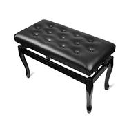 ETUELNOPT Taburetes de Piano, Multicolor Ajustable de la construcción Madera sólida del Banco Piano dueto imitación Cuero Altura(Black)