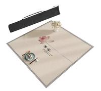 ETUELNOPT Tapete Plegable para Mesa de Mahjong, Estera de Tabla Cuadrada Beige Mahjong con los tamaños múltiples del Bolso Almacenamiento for Las Tarjetas dominó póker(2,33.5x33.5in/85x85cm)