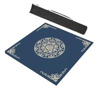 ETUELNOPT Tapete Plegable para Mesa de Mahjong, Juego de dominó póquer Blue Mahjong Paigow con cancelación Ruido. Bolsa Almacenamiento for tapetes, Varios tamaños(Blue-1,35.4x35.4inch/90x90cm)
