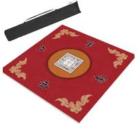 ETUELNOPT Tapete Plegable para Mesa de Mahjong, Tapete de Mesa Mahjong con Bolsa Almacenamiento Multicolor Varios tamaños(Red,37.4x37.4in/95x95cm)