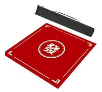 ETUELNOPT Tapete Plegable para Mesa de Mahjong, Tapete for Juego de Mesa Mahjong Dominoes Poker, Goma.-Deslizamiento, Multicolor, Varios Tamaños, Bolsa(Red,23.6x23.6in/60x60cm)
