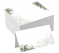 ETUELNOPT Tarjeta de posición de mesa de boda, Tarjetas blancas con estampado de plantas, 100 Uds., for boda, Navidad, cumpleaños, felicitación